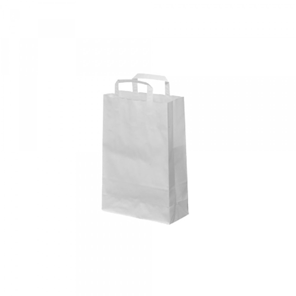 Papiertragetaschen 26+17x25 cm 70 g weiß (250 Stk.)